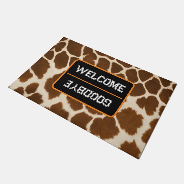 Paillasson Elégante Vache Faux Cuir Collection populaire (Incliné)