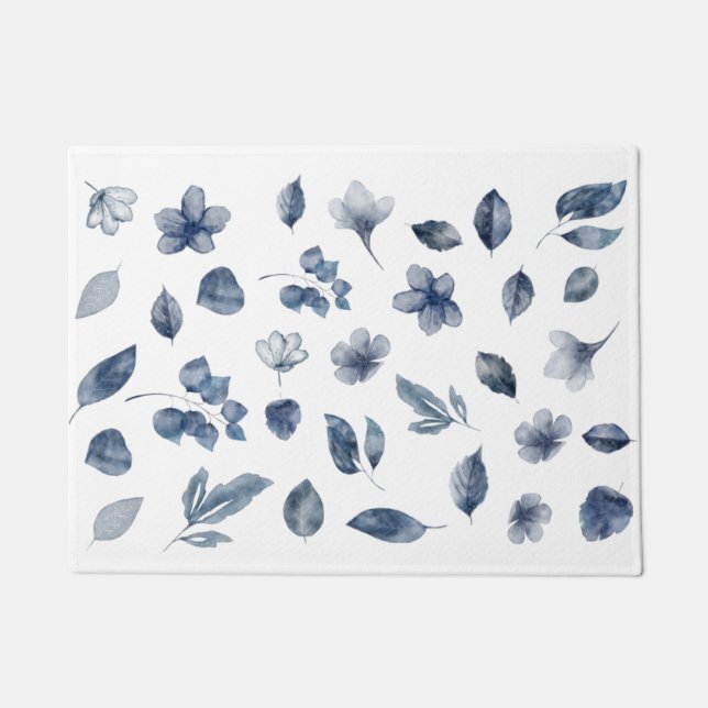 Paillasson Éléments d'aquarelle peints à la main dans les cou (Devant)