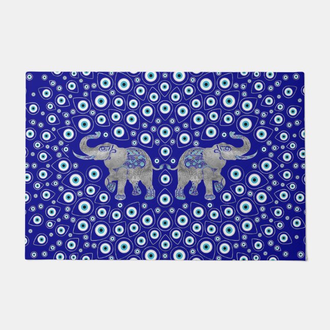 Paillasson Eléphant de l'oeil du mal Bonne chance Charme (Devant)