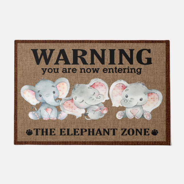 Paillasson Elephant Porte, Elephant Amateurs Bienvenue Mat Ca (Devant)