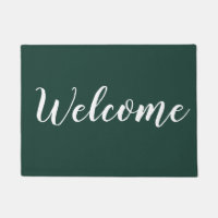 Emerald Green & White Modern Outdoor Welcome