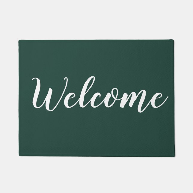 Paillasson Emerald Green & White Modern Outdoor Welcome (Devant)