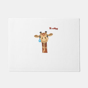 Paillasson emoji triste visage de girafe en larmes