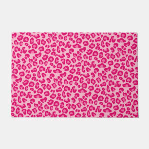 Paillasson Empreinte de léopard Pastel Pink, Hot Pink et Fuc
