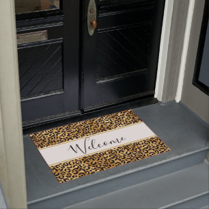 Paillasson Empreinte de léopard sauvage et exotique Motif Bie