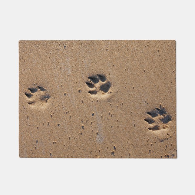 Paillasson Empreintes de pattes animaux en sable (Devant)