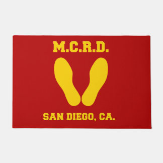 PAILLASSON EMPREINTES JAUNES MCRD SAN DIEGO SUR ROUGE