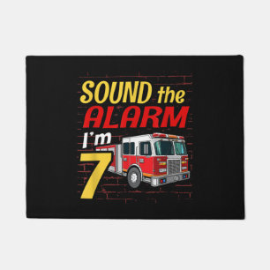 Paillasson Enfant Fire Truck 7e anniversaire fête cadeau pomp