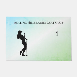 Paillasson Entreprise de golf vert pour dames avec un trou en