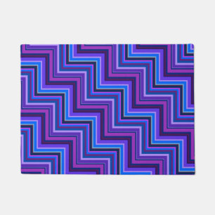 Paillasson Escaliers à rayures bleues et violettes