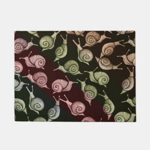 Paillasson Escargots rétro brun nature amoureux motif escargo