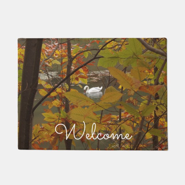 Paillasson Étang d'automne avec cygne (Devant)