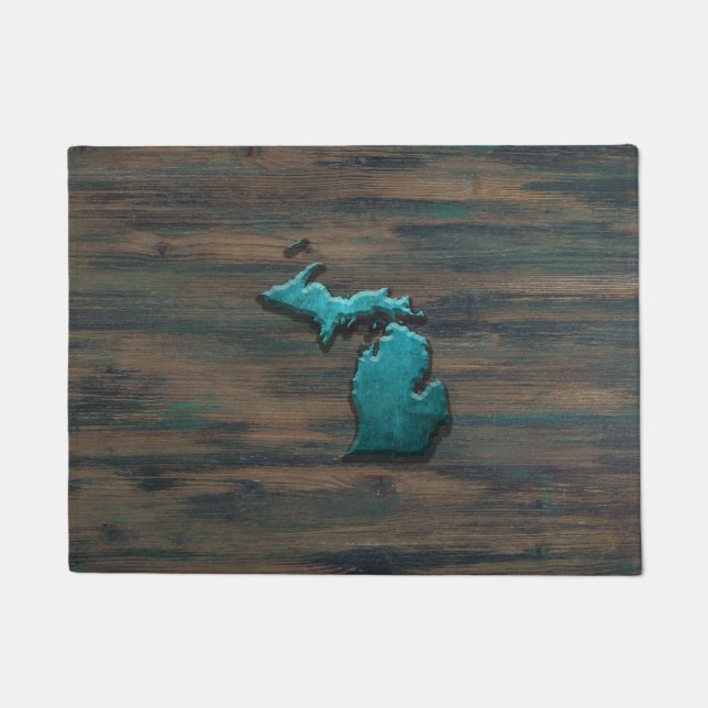 Paillasson État du Michigan Turquoise (Devant)