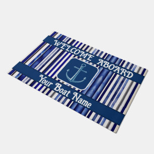 Paillasson Été Moderne Marine Blue Boat Stripes Collection