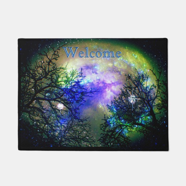 Paillasson Étoiles À Travers Les Arbres Porte Mat (Devant)