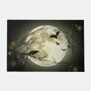 Paillasson étoiles d'automne de batte de lune de Halloween d