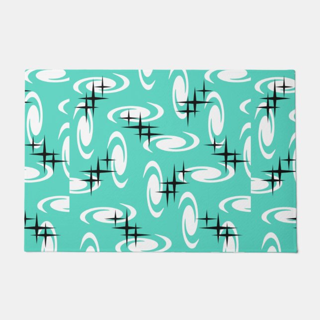Paillasson Étoiles Motif Turquoise (Devant)