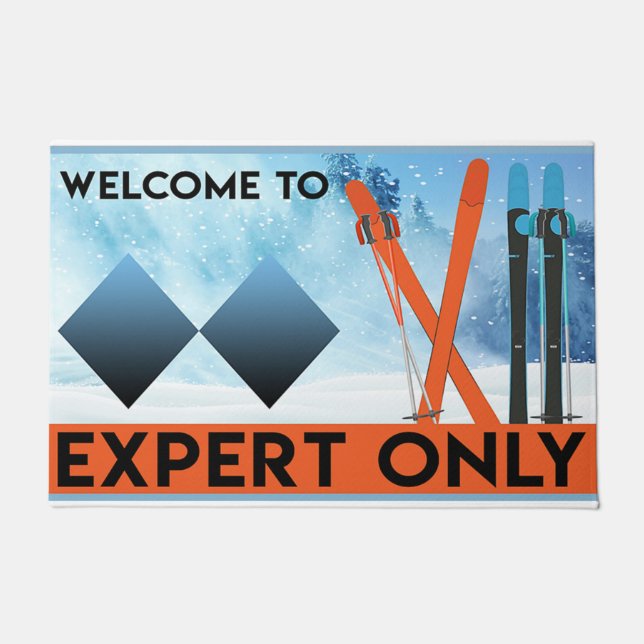 Paillasson Experts Only Sign Doormat, Skiing (Devant)
