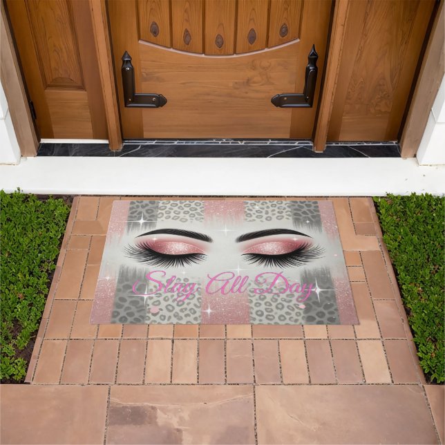 Paillasson Eyelashes Parties scintillant rose Chic (De plein air)