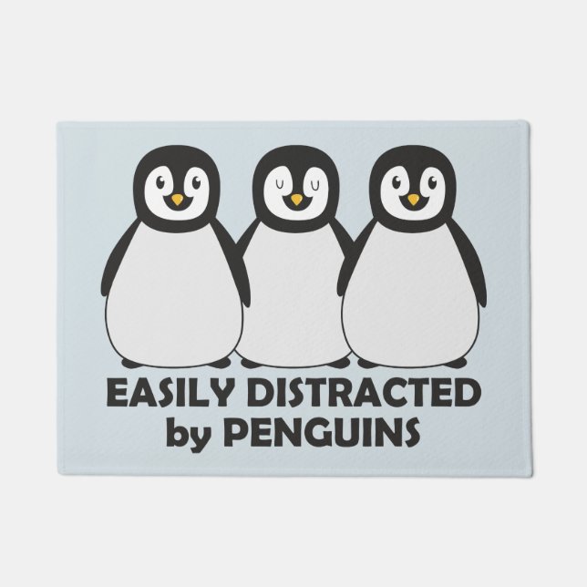 Paillasson Facilement distrait par des pingouins (Devant)
