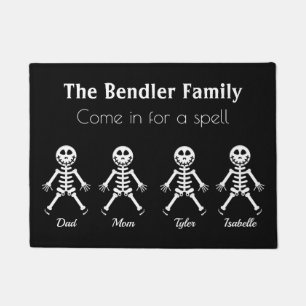 Paillasson Famille de 4 squelettes Halloween Doormat