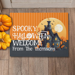 Paillasson Famille de la Maison Haunted Black Orange moderne