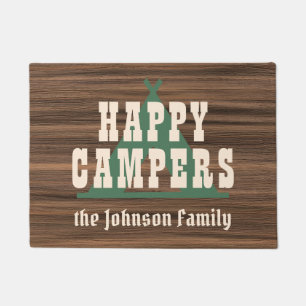 Paillasson Famille en bois rustique faite sur commande de