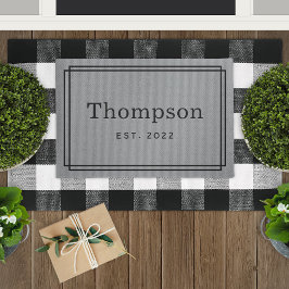 Paillasson Famille Gray Personnalisé Nom Monogramme