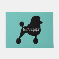 Fancy Black Standard Poodle Chien Silhouette Turqu