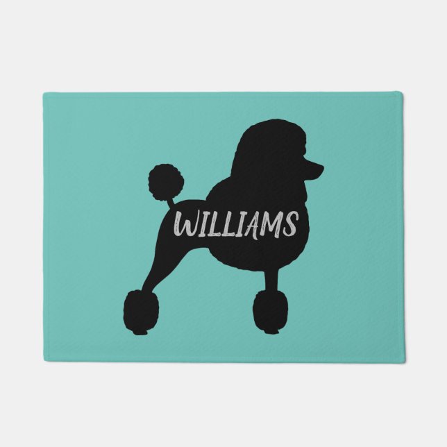 Paillasson Fancy Black Standard Poodle Chien Silhouette Turqu (Devant)