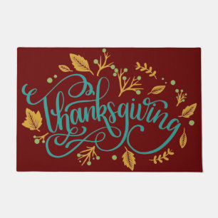 Paillasson Fancy Thanksgiving avec Feuilles