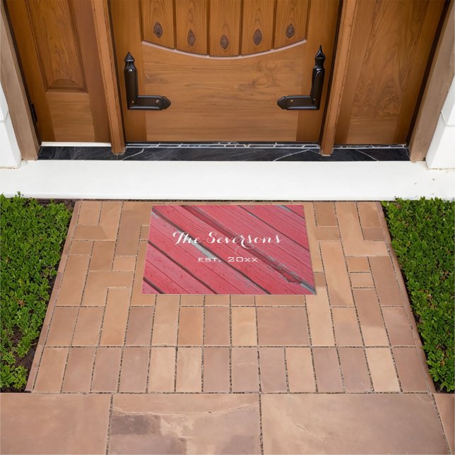 Paillasson Faux Rustic Red Barne Wood (De plein air)