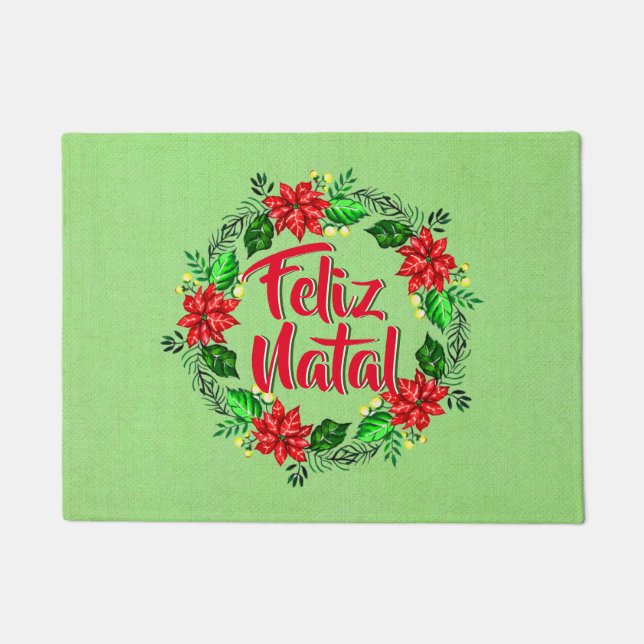 Paillasson Feliz Natal Portugais Joyeux Noël (Devant)