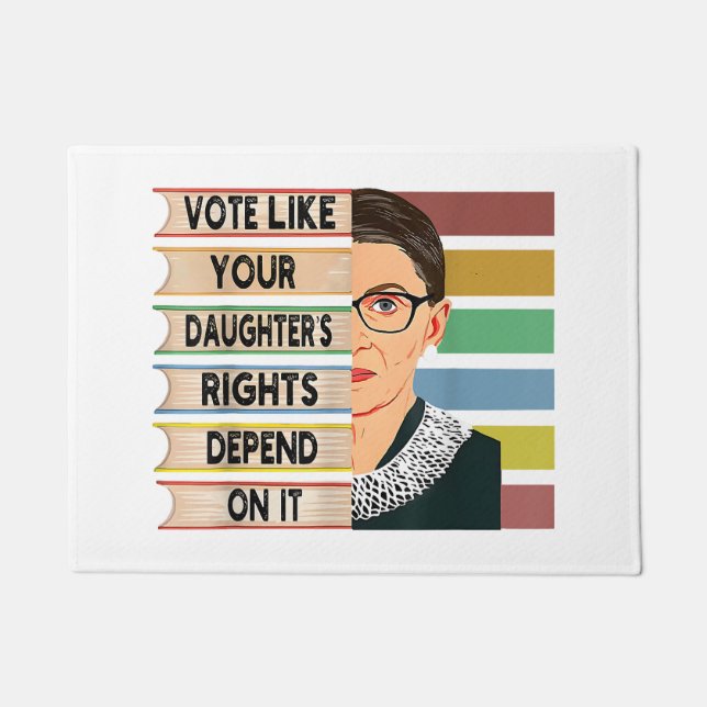Paillasson Feministe Ruth Bader Ginsburg RBG Citation Girl Wi (Devant)