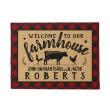 Ferme Bienvenue Red Buffalo Check Plaid Cow