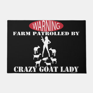 Paillasson Ferme d'avertissement noir patrouillée par Crazy G