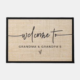 Paillasson Ferme moderne Burlap Grand-mère et grand-père Bien