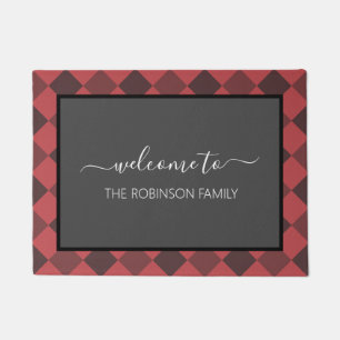 Paillasson Ferme Red Buffalo Plaid Accueil personnalisé