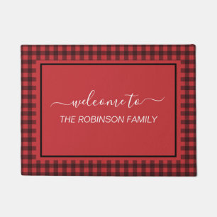 Paillasson Ferme Red Buffalo Plaid Accueil personnalisé