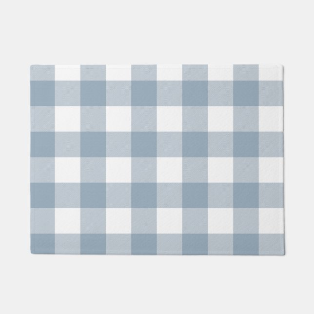 Paillasson Ferme Rustic Blue Buffalo Plaid Carré (Devant)