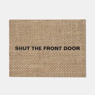 Paillasson Fermez la natte de toile de jute d'entrée