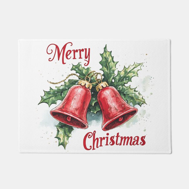 Paillasson Festive Red Christmas Bells Porte-mat (Devant)
