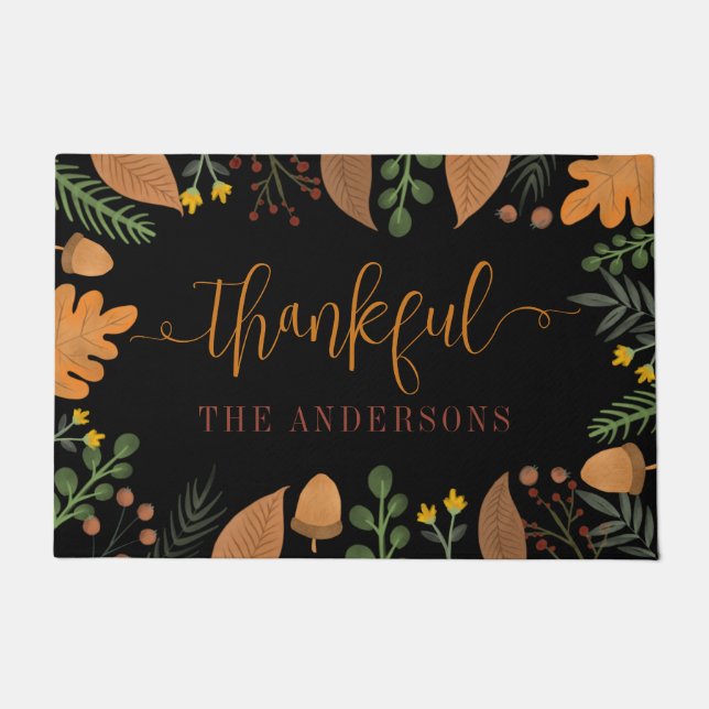 Paillasson Fête d'automne Thanksgiving personnalisé (Devant)