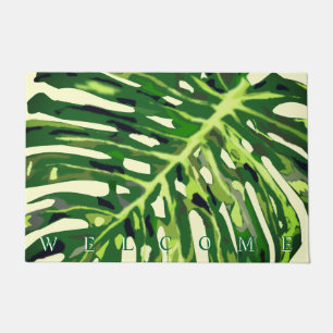 Paillasson Feuille de Monstère tropicale - Bienvenue