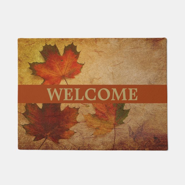 Paillasson Feuilles d'automne Couleurs d'automne Bienvenue (Devant)
