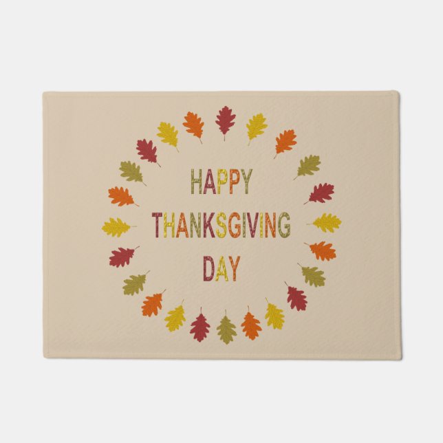 Paillasson Feuilles de chêne de Thanksgiving (Devant)