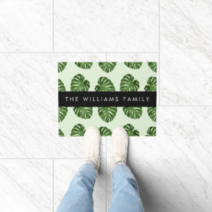 Paillasson Feuilles de palme, Motif tropical, Votre nom
