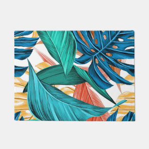 Paillasson Feuilles de palmiers exotiques tropicaux