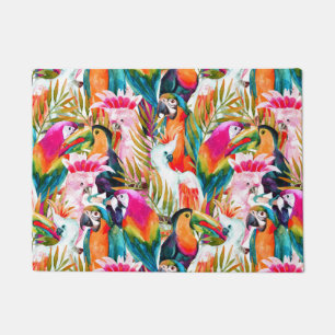 Paillasson Feuilles de perroquets et palmiers