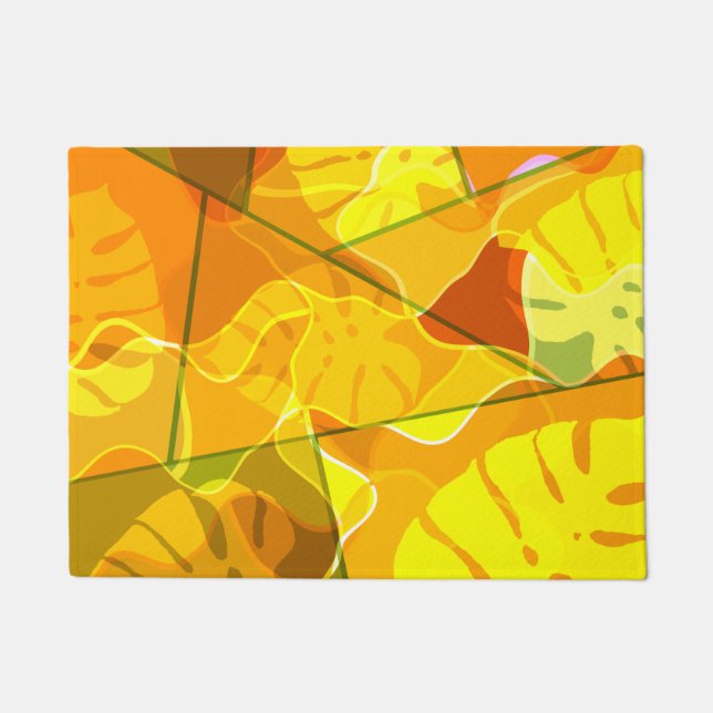 PAILLASSON FEUILLES TROPICAUX ABSTRAITS (Devant)